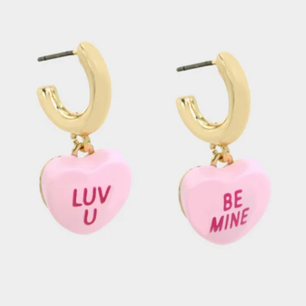 Betsey Johnson sweetheart huggie hoop